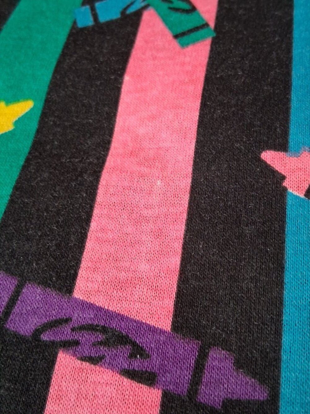 Vintage 90s Crayon Stripe Sewing Fabric Material Knit Stutz Horowitz Sew 55x61" - Picture 13 of 16